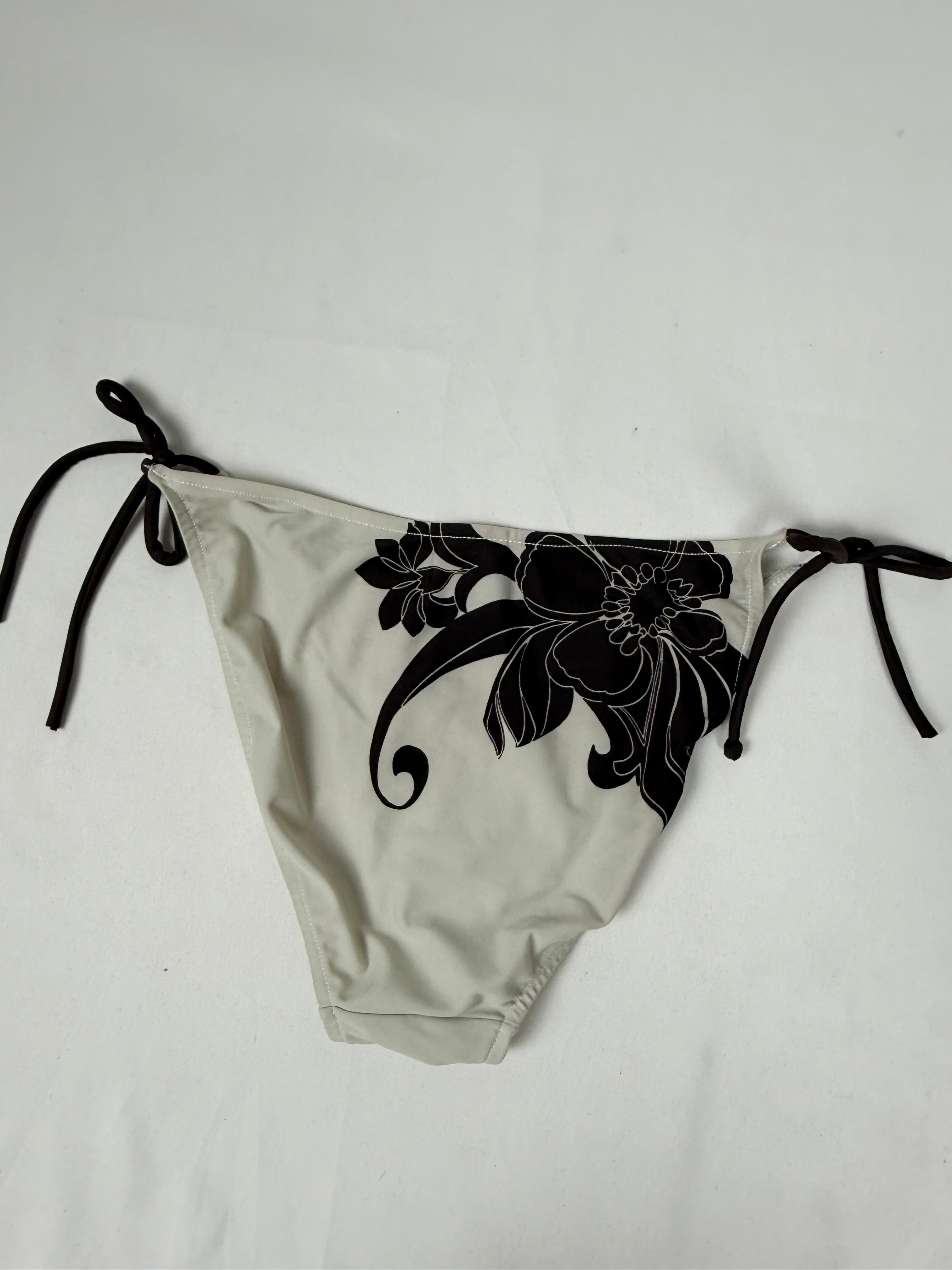 White floral sequins bikini bottom (L)