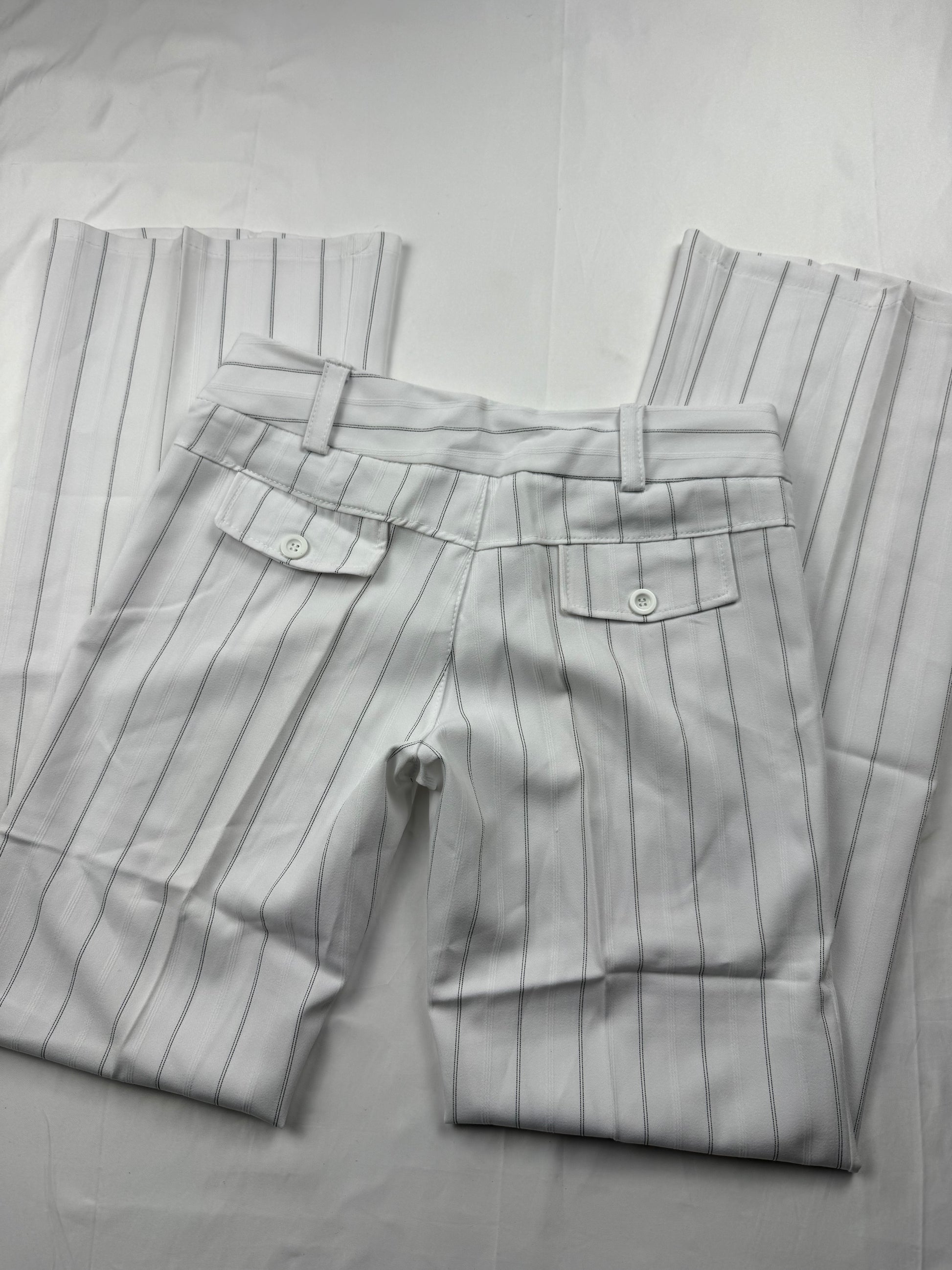 White striped low waist office flare pants (M/L)