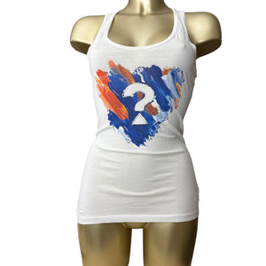 White logo ribbed cotton tank top (XS/S)