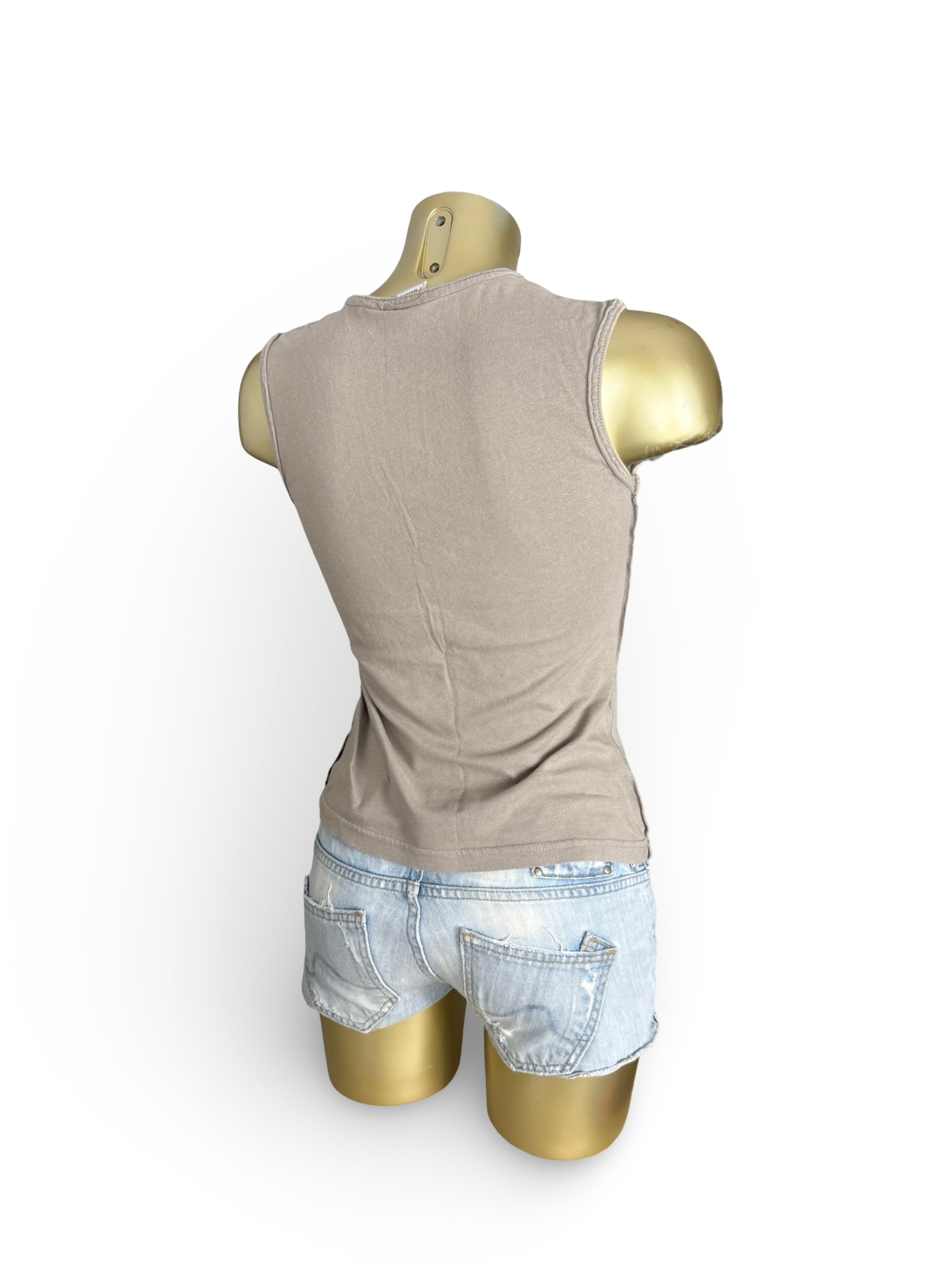 Khaki logo cotton tank top (M)