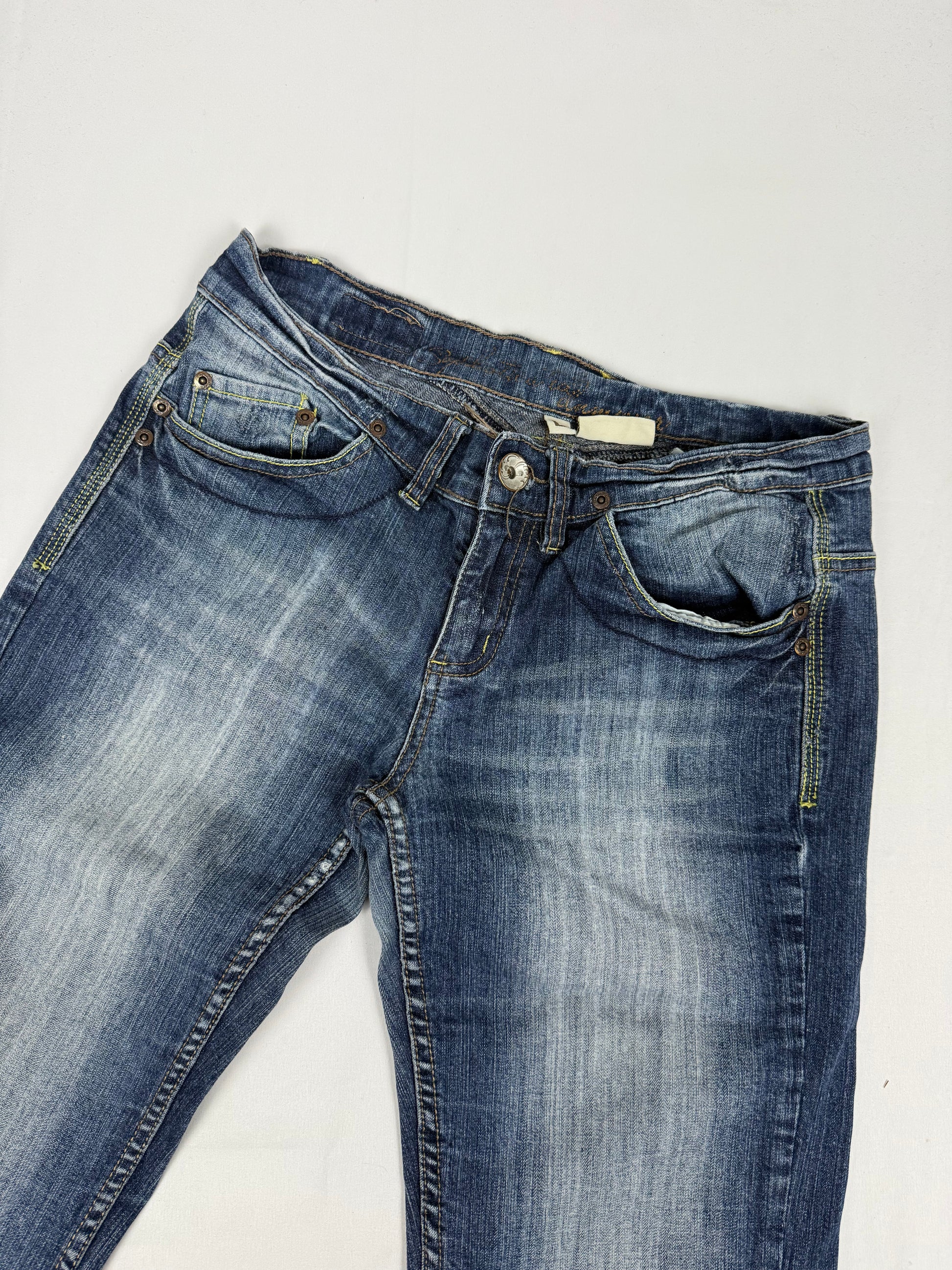 Navy low rise flare pants (S/M)