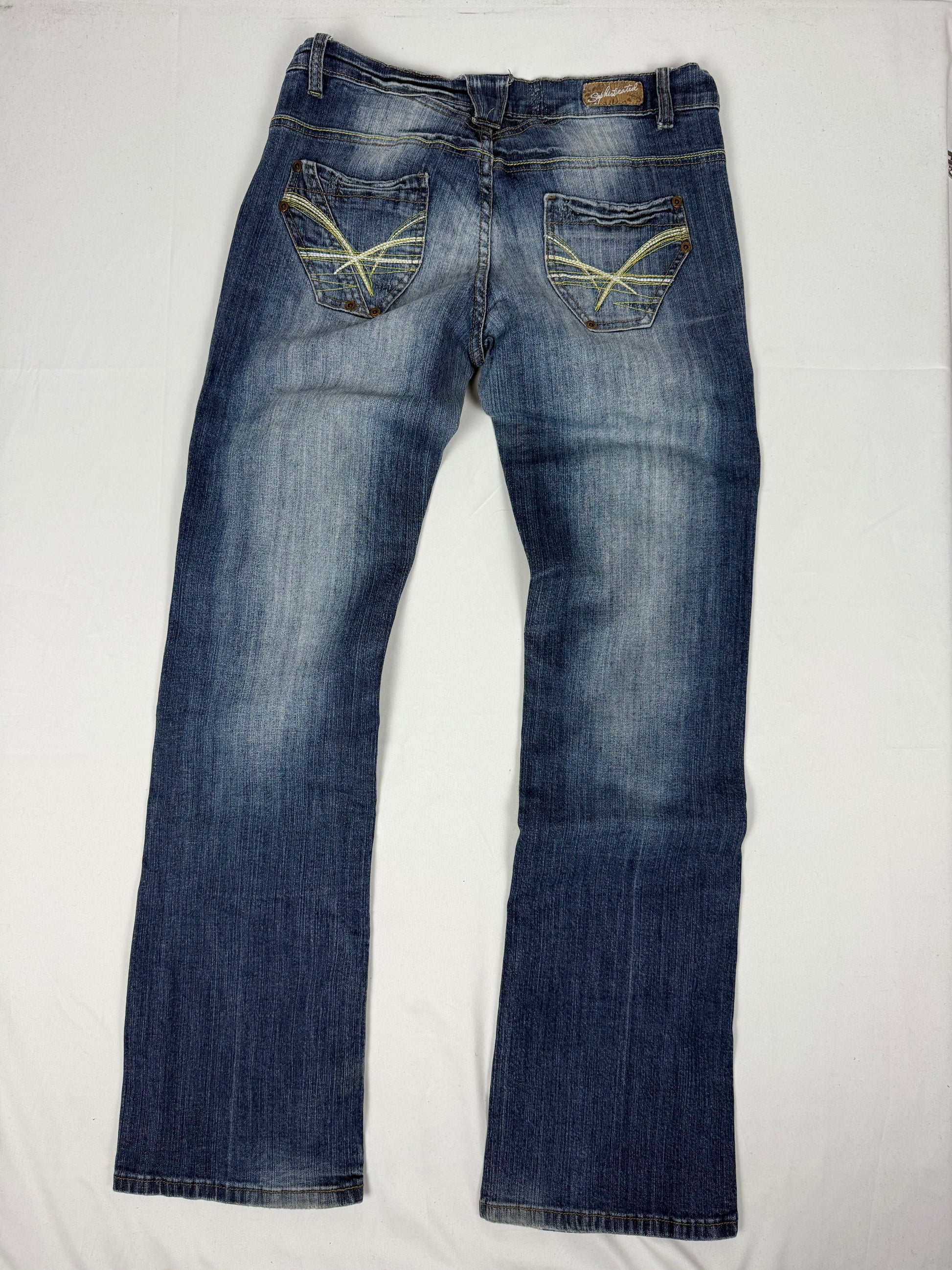 Navy low rise flare pants (S/M)