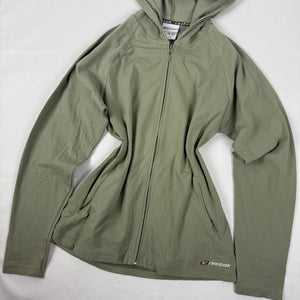 Khaki tight fit zip up hoodie (XL)