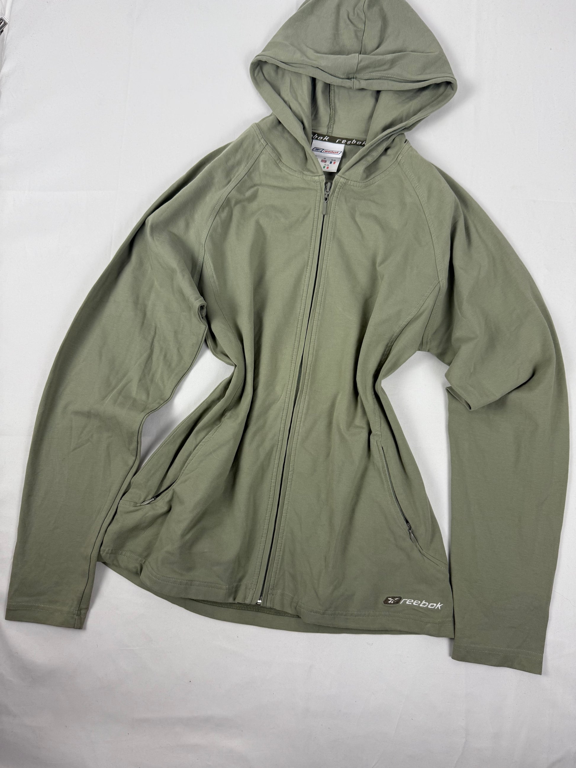 Khaki tight fit zip up hoodie (XL)