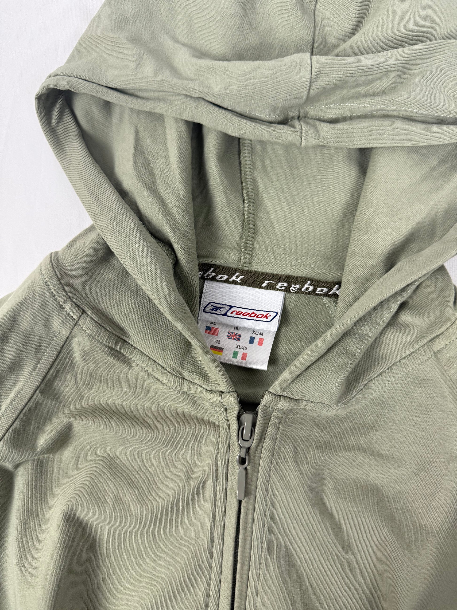 Khaki tight fit zip up hoodie (XL)