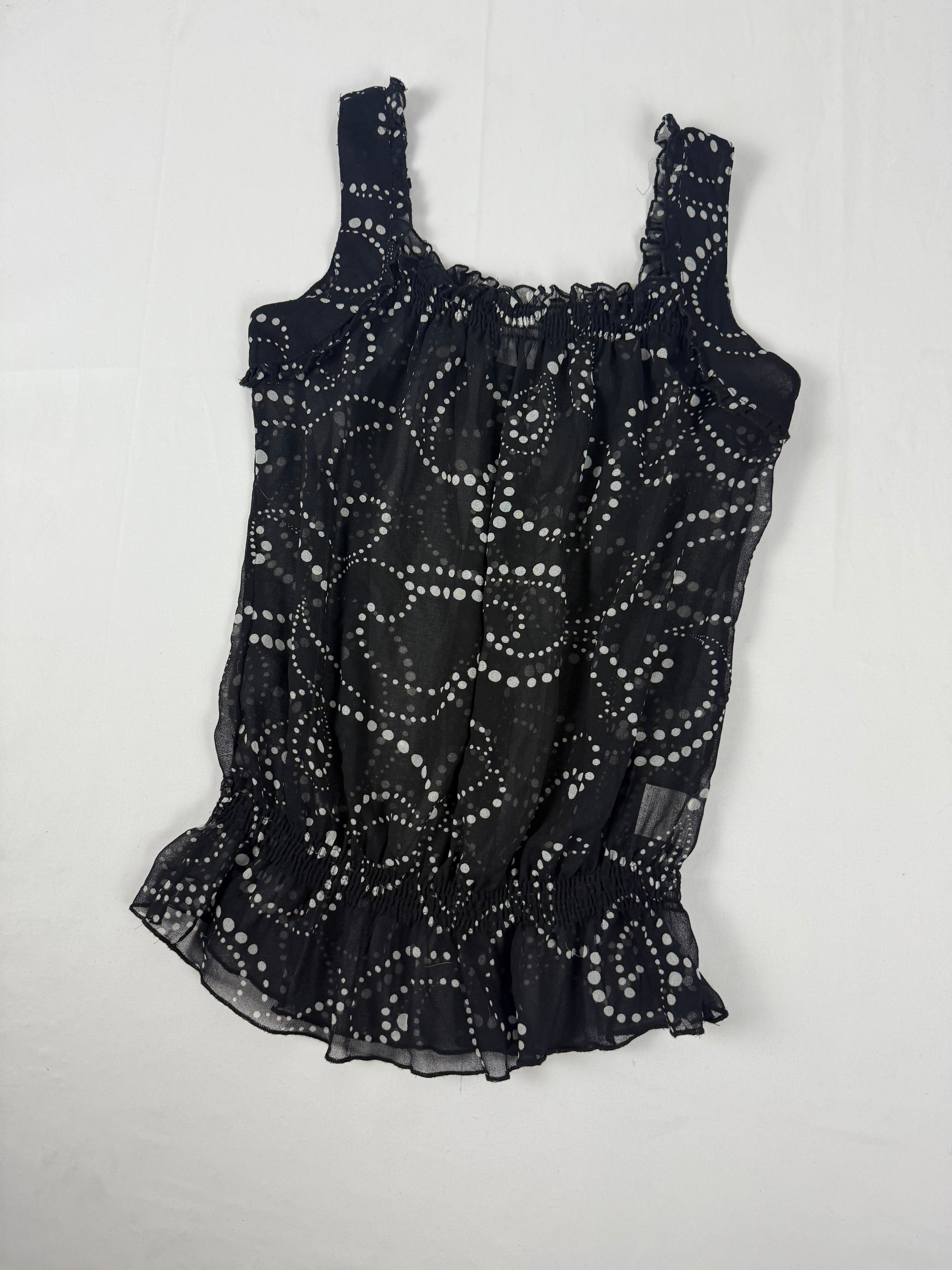 Black graphic mesh tight fit top (XL)