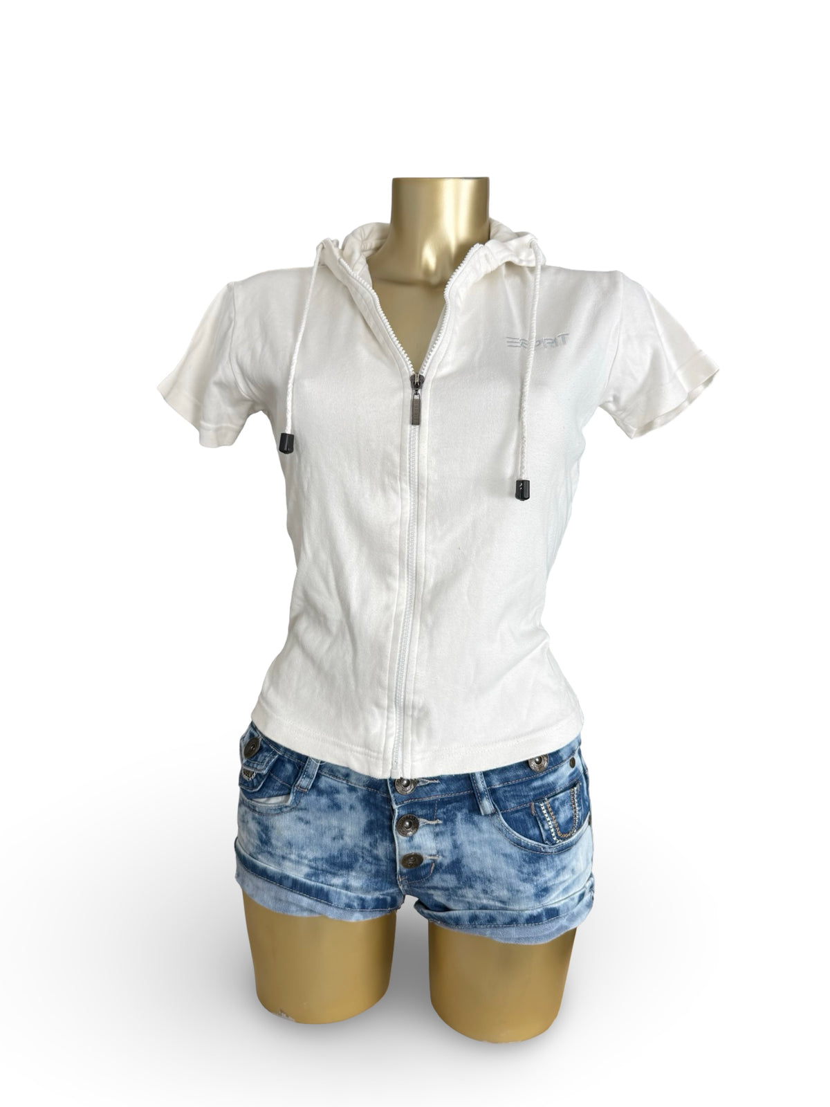 Veste courte zippée kaki (M)