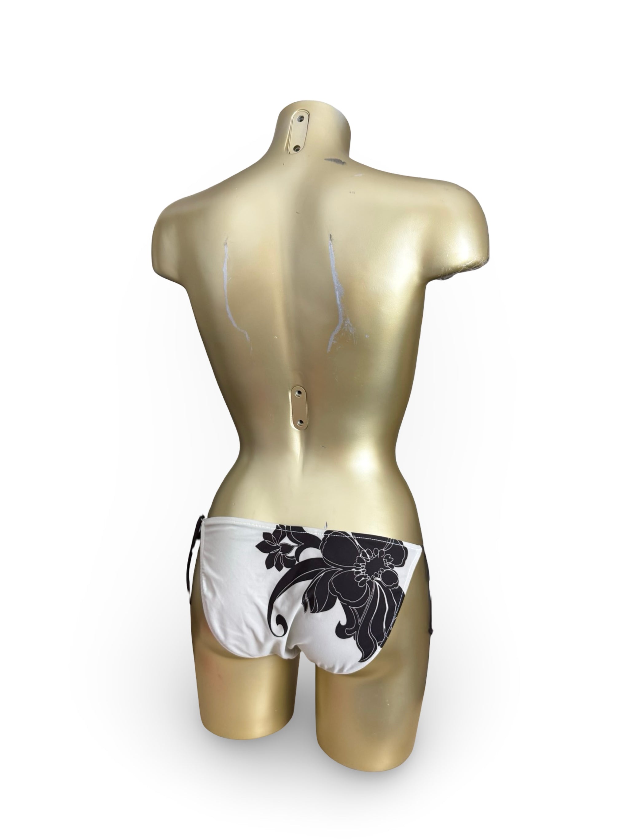 White floral sequins bikini bottom (L)