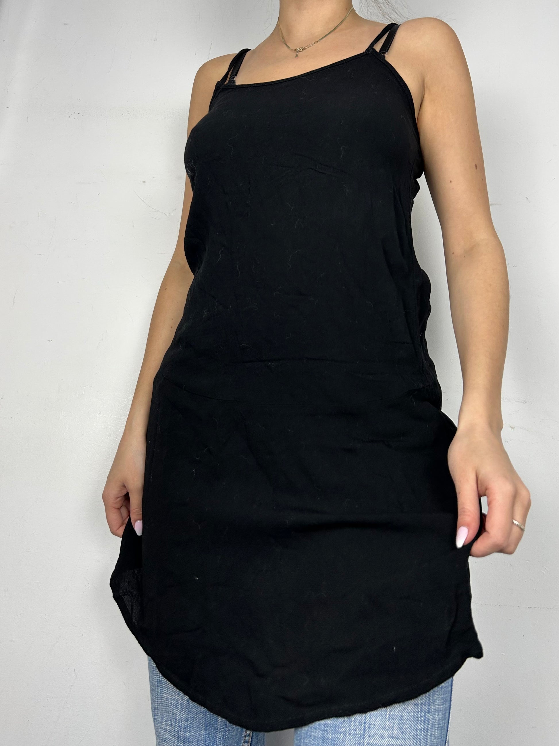 Black summer mini dress (M)