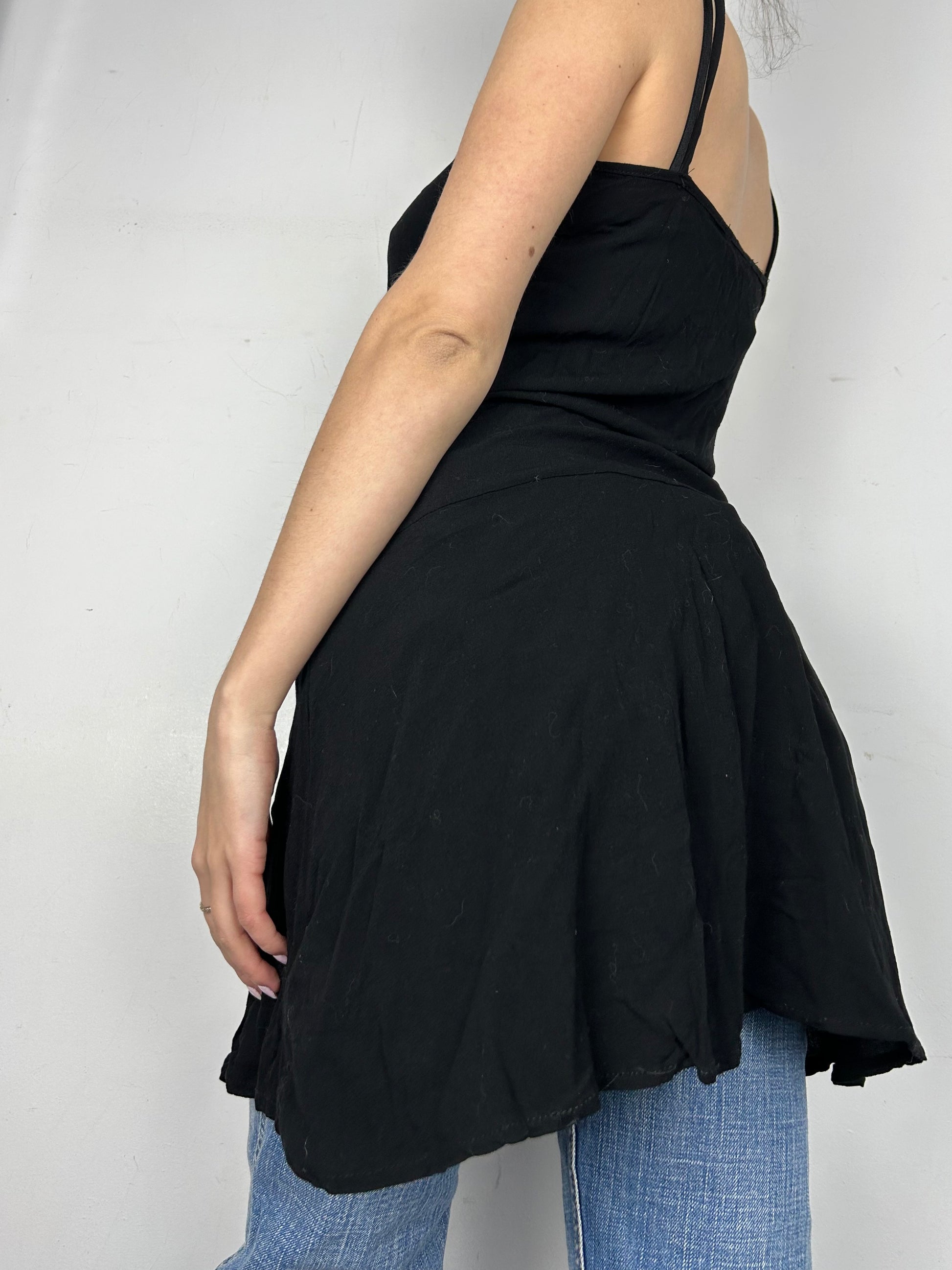 Black summer mini dress (M)