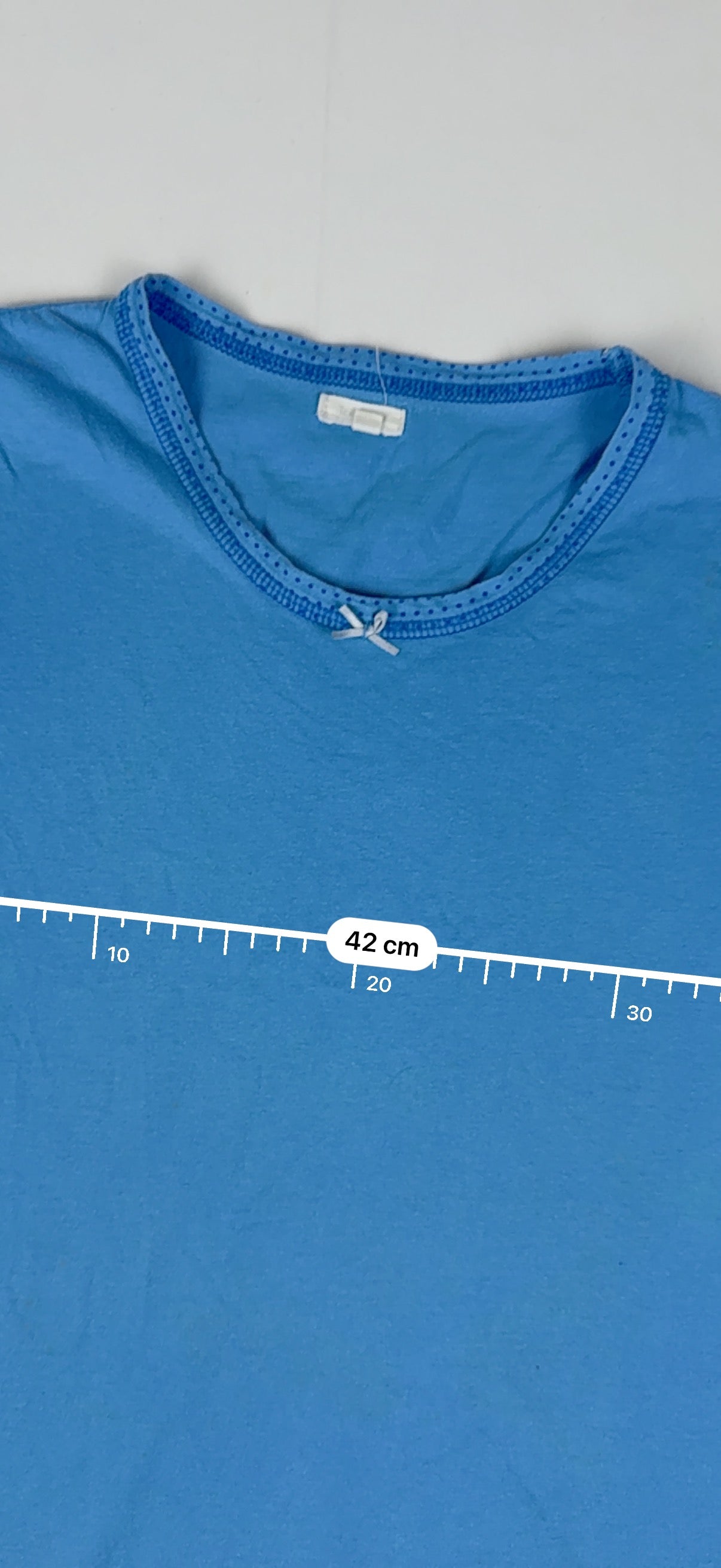 Blue 100% cotton coquette tee (L)