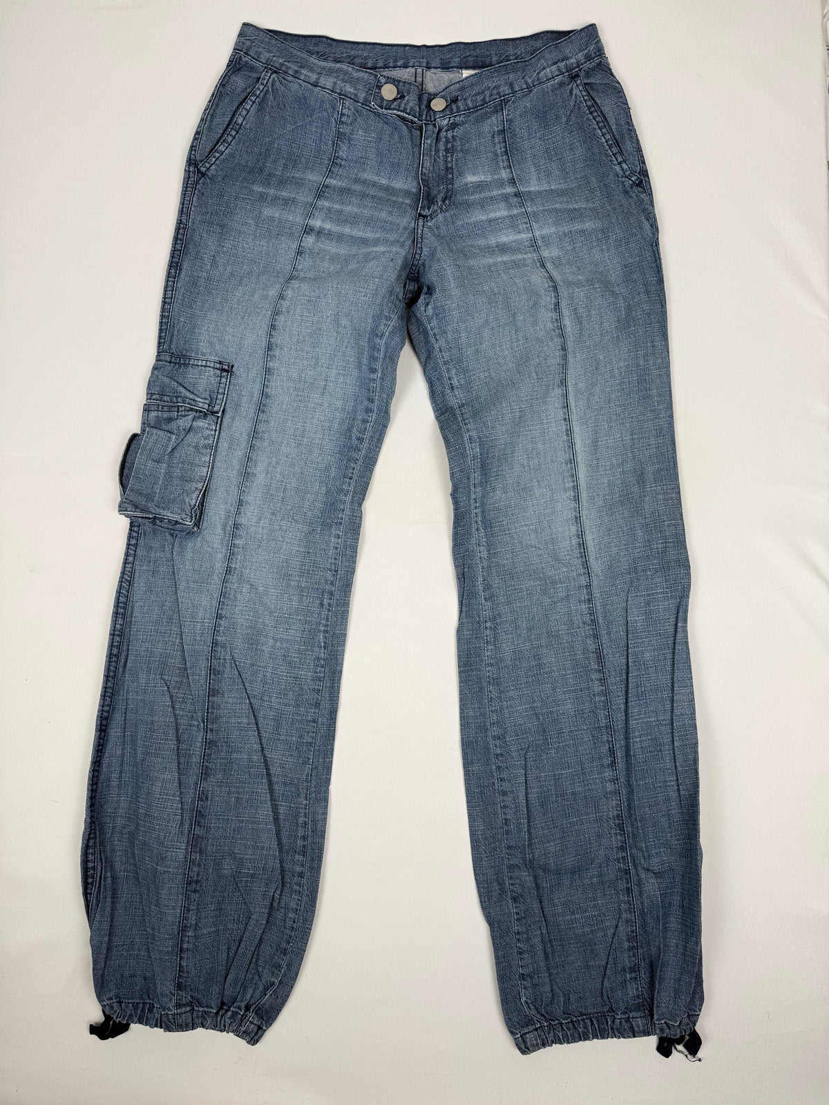Blue denim cargo pants (M)