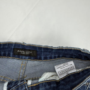 Blue denim low rise mini short (S)