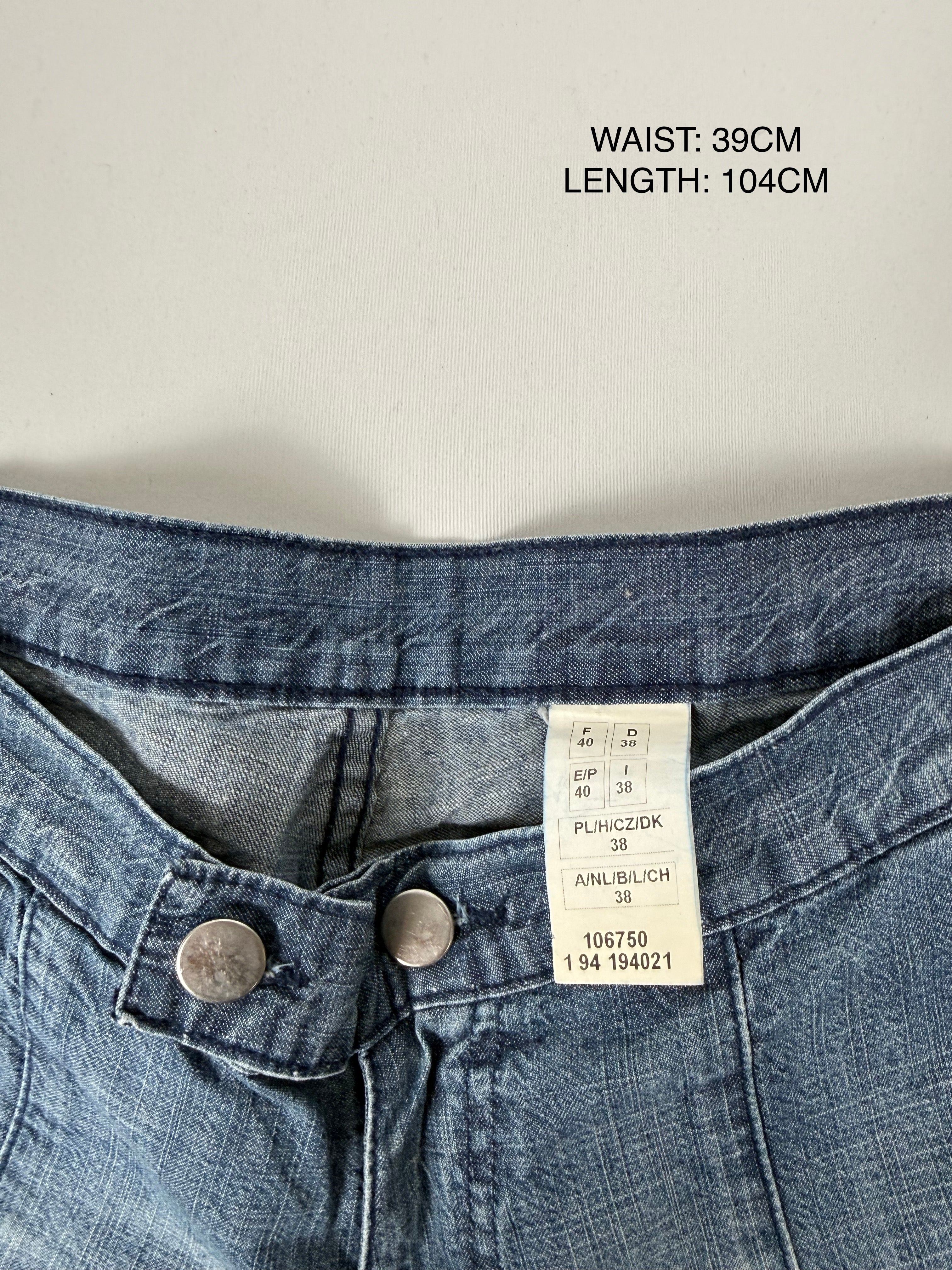 Blue denim cargo pants (M)