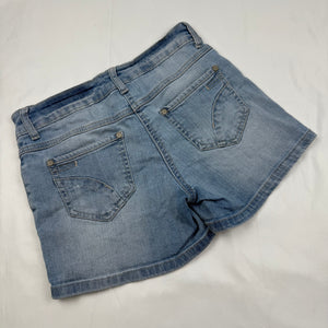 Blue denim low rise mini short (S)