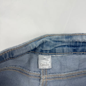 Blue denim low rise mini short (S)