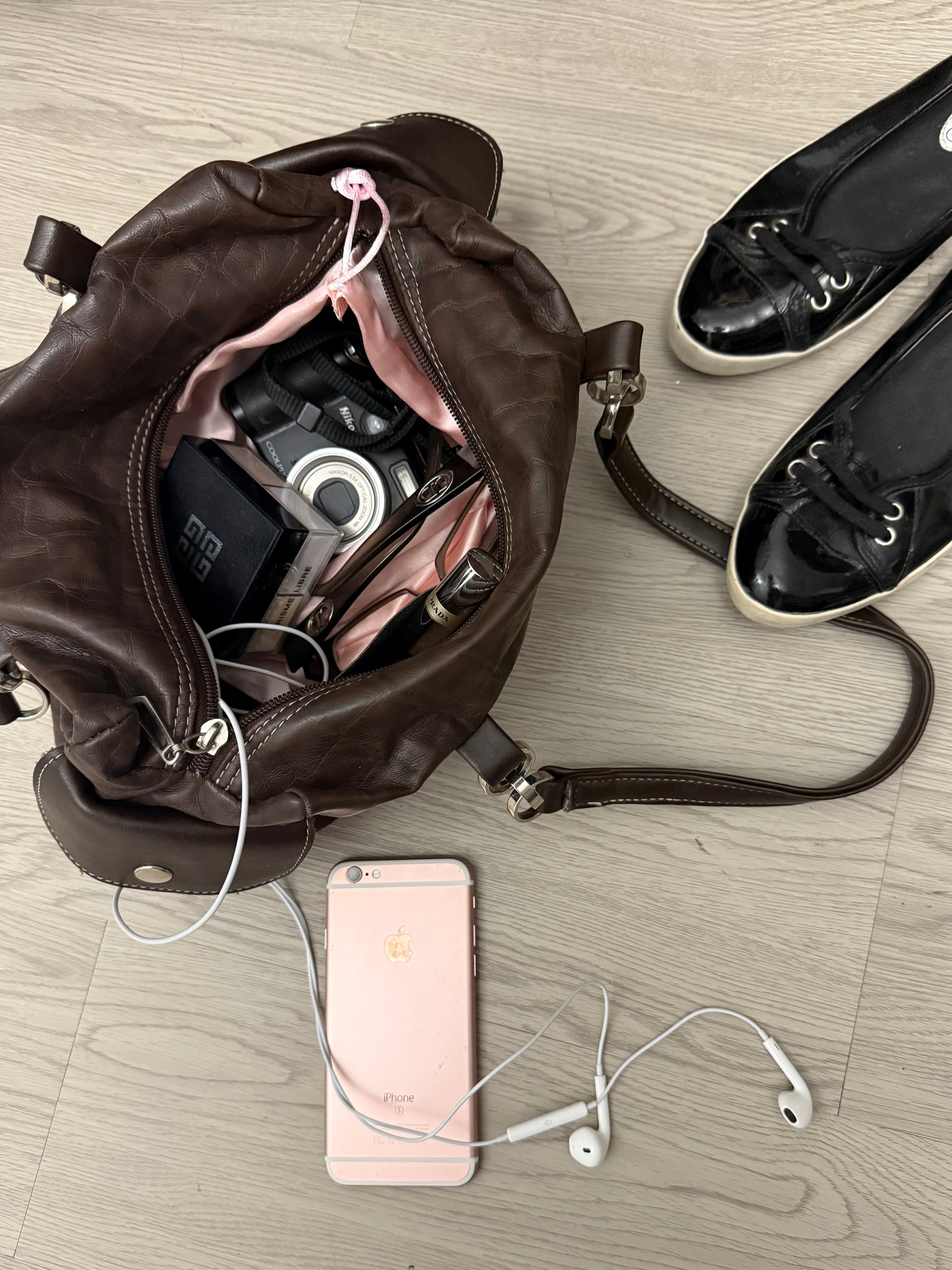 Black lace up ballet flats (37)