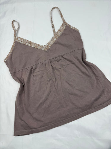 Khaki cotton cami top (M)
