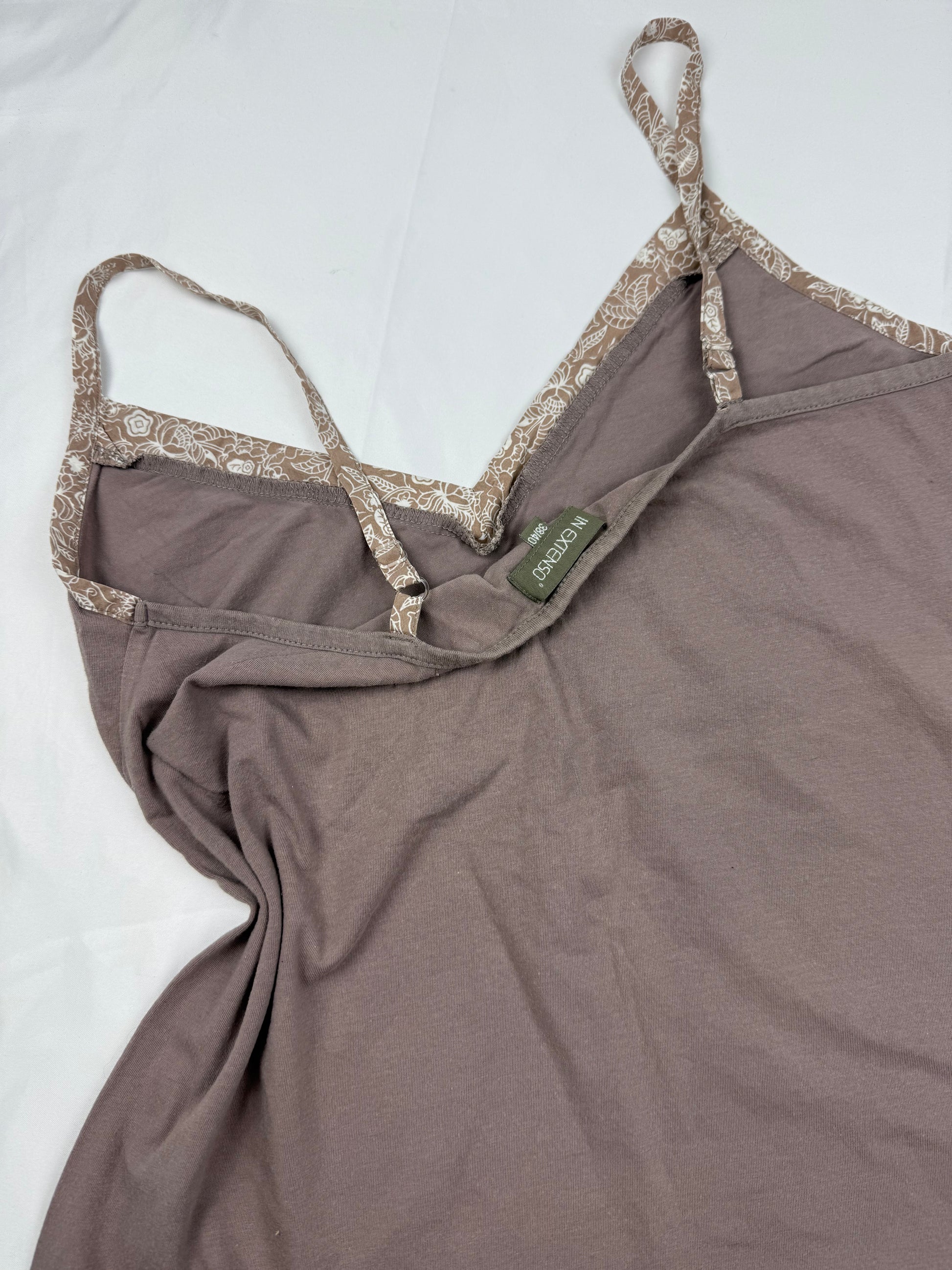 Khaki cotton cami top (M)