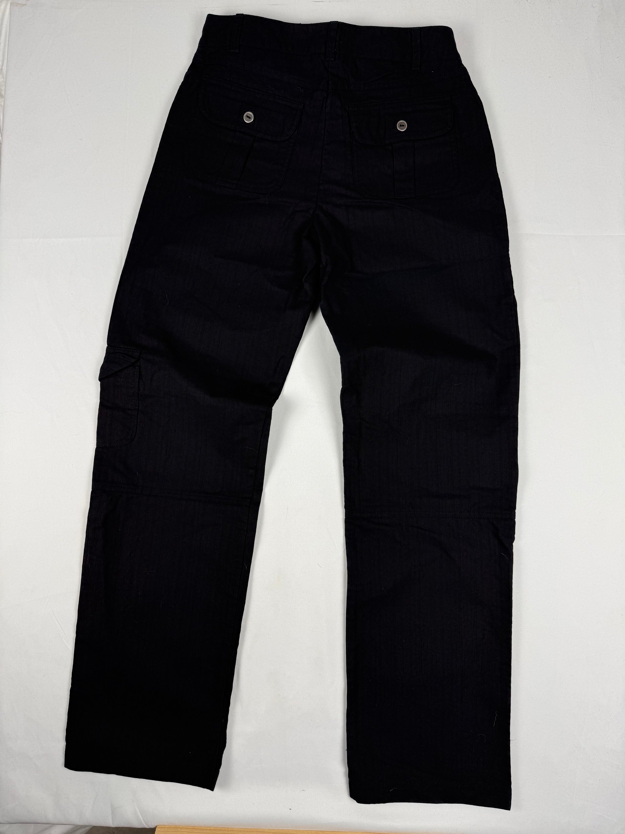 Black mid rise baggy cargo pants (S)