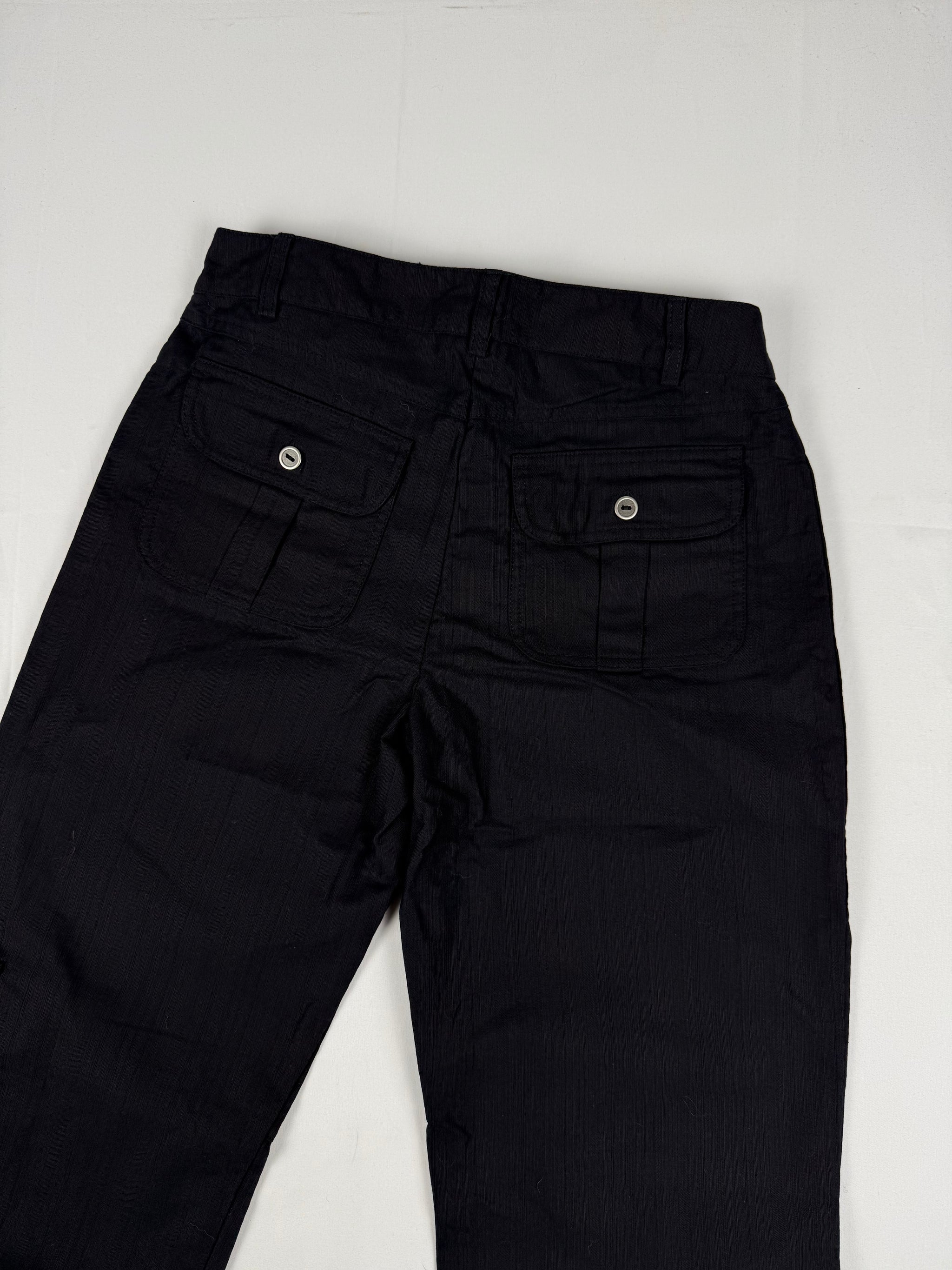 Black mid rise baggy cargo pants (S)