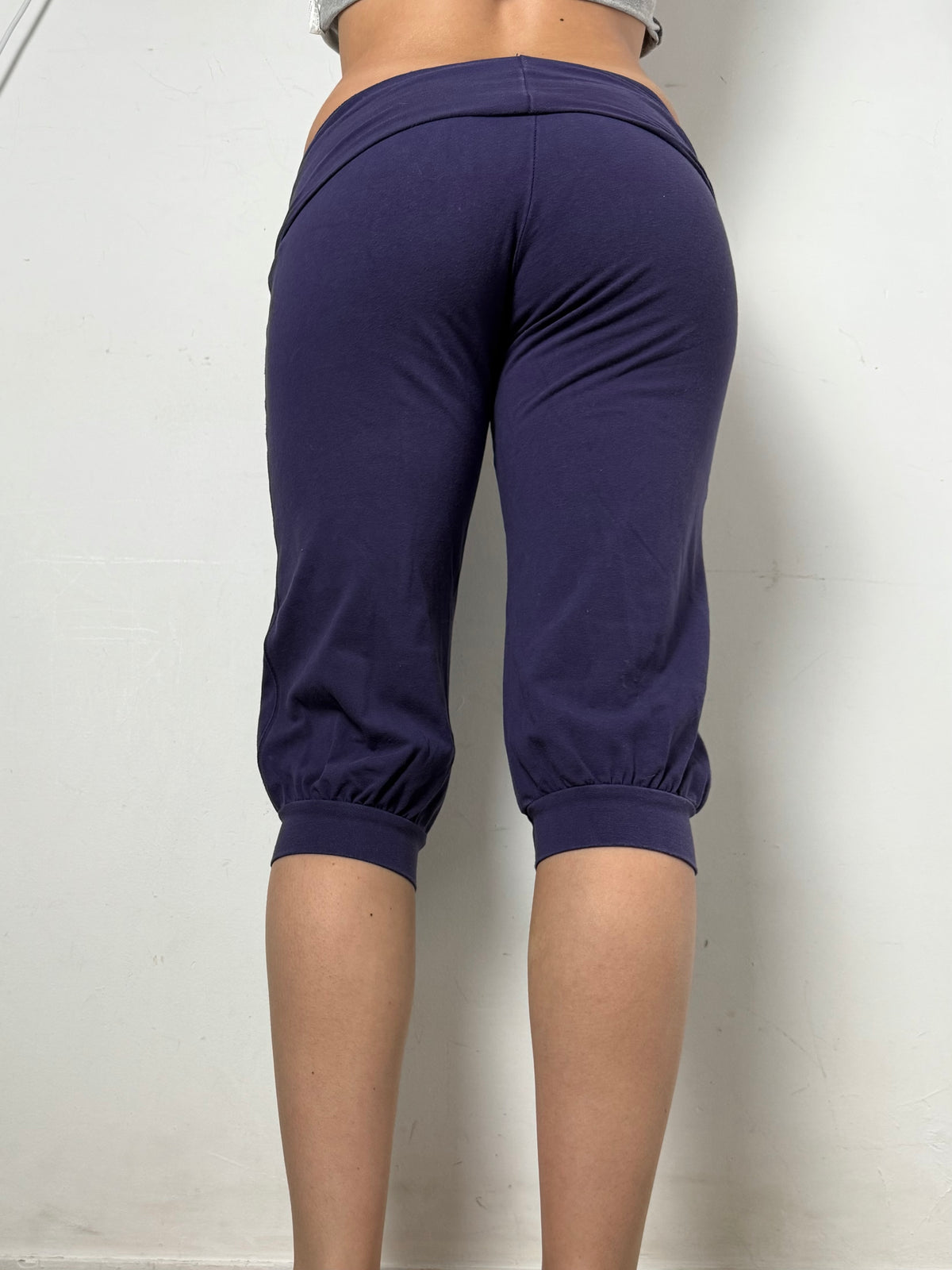 Pantacourt en coton violet (S)