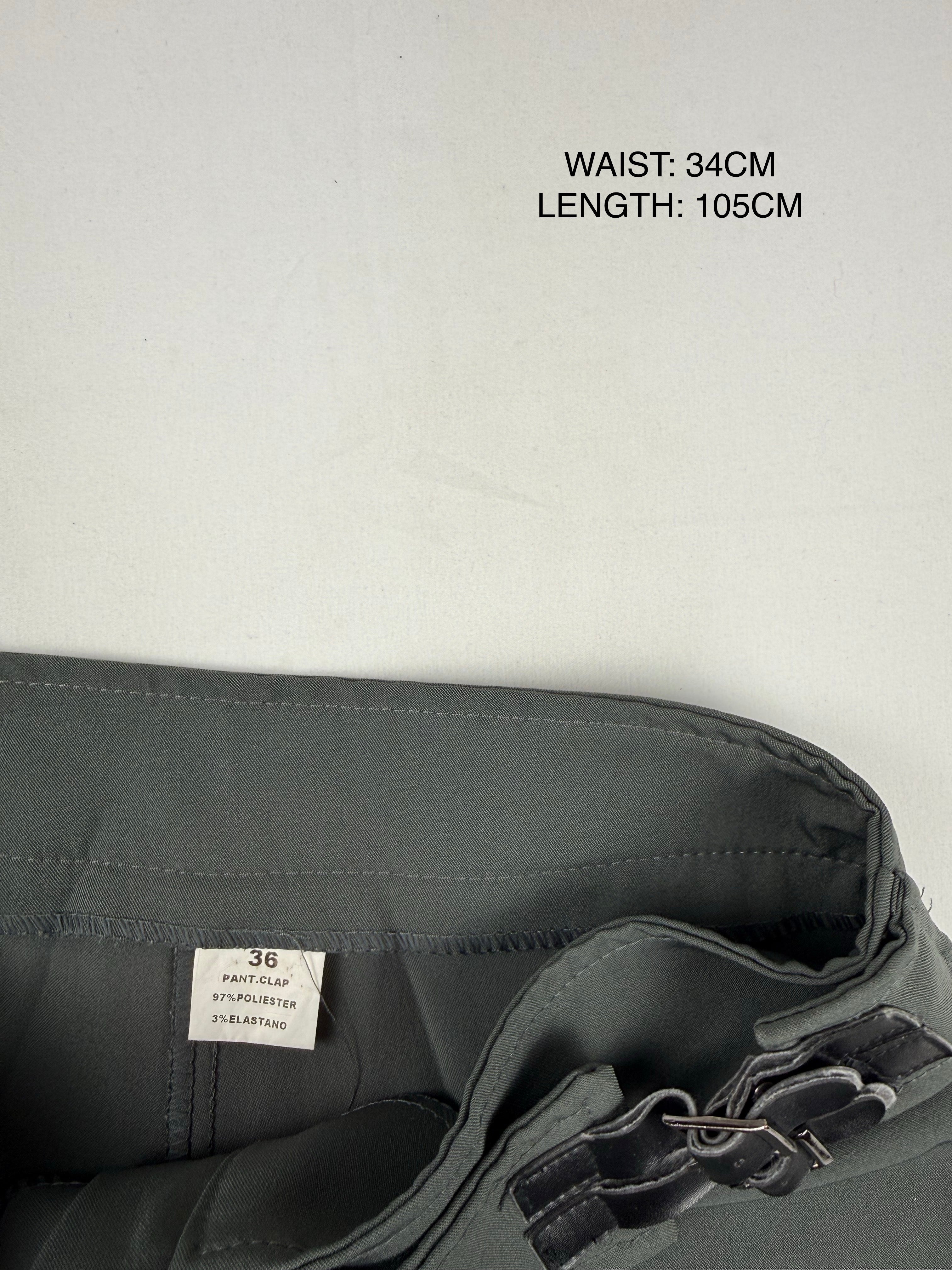 Grey low rise flare office pants (XS)