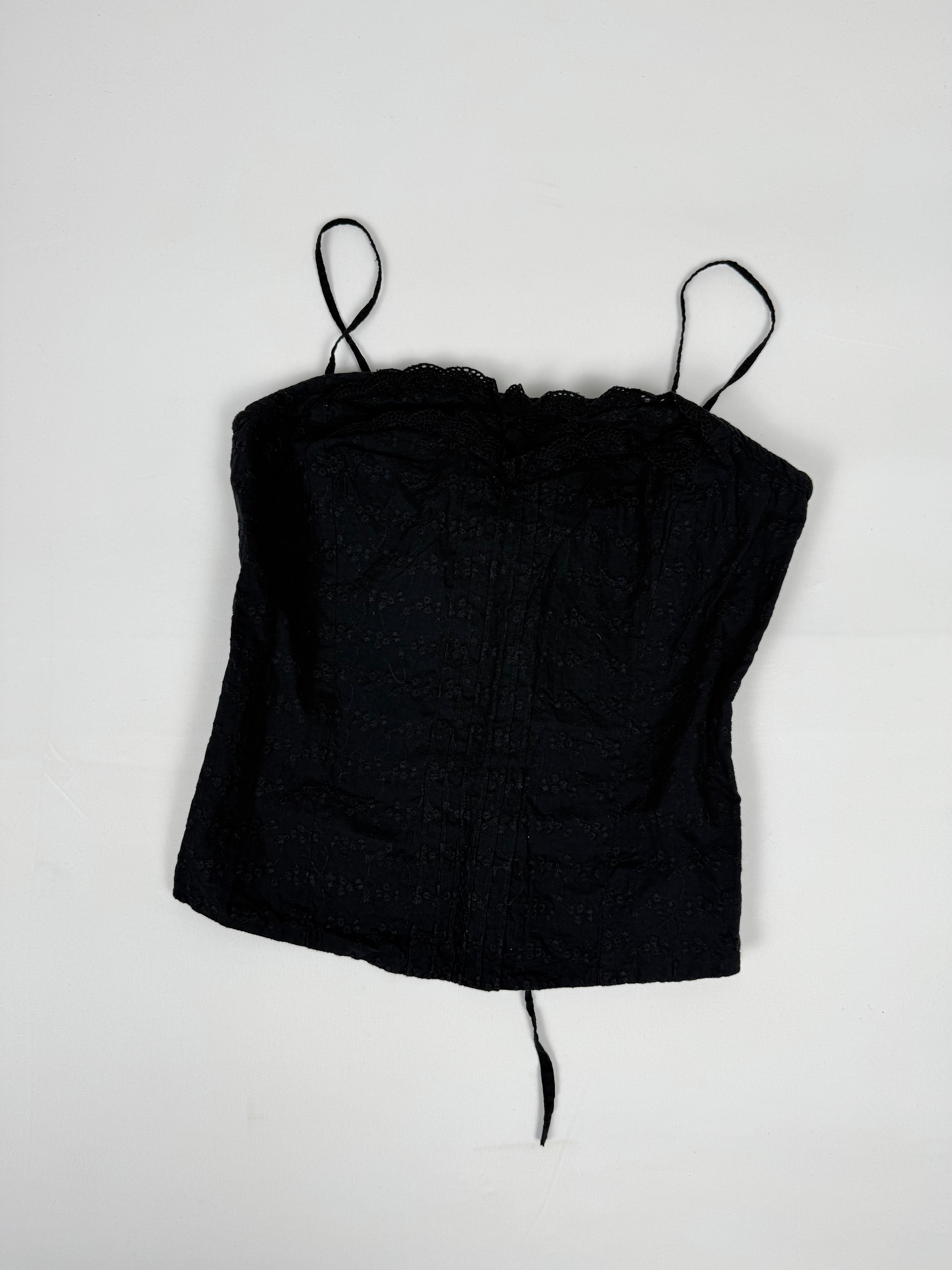 Black lace up corset top (S)