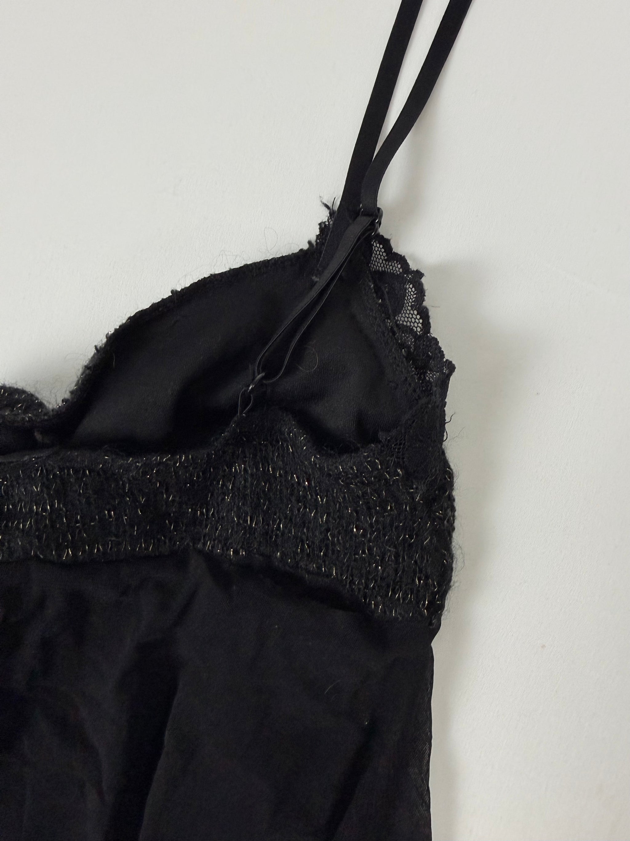 Black mesh asymmetric top (S)