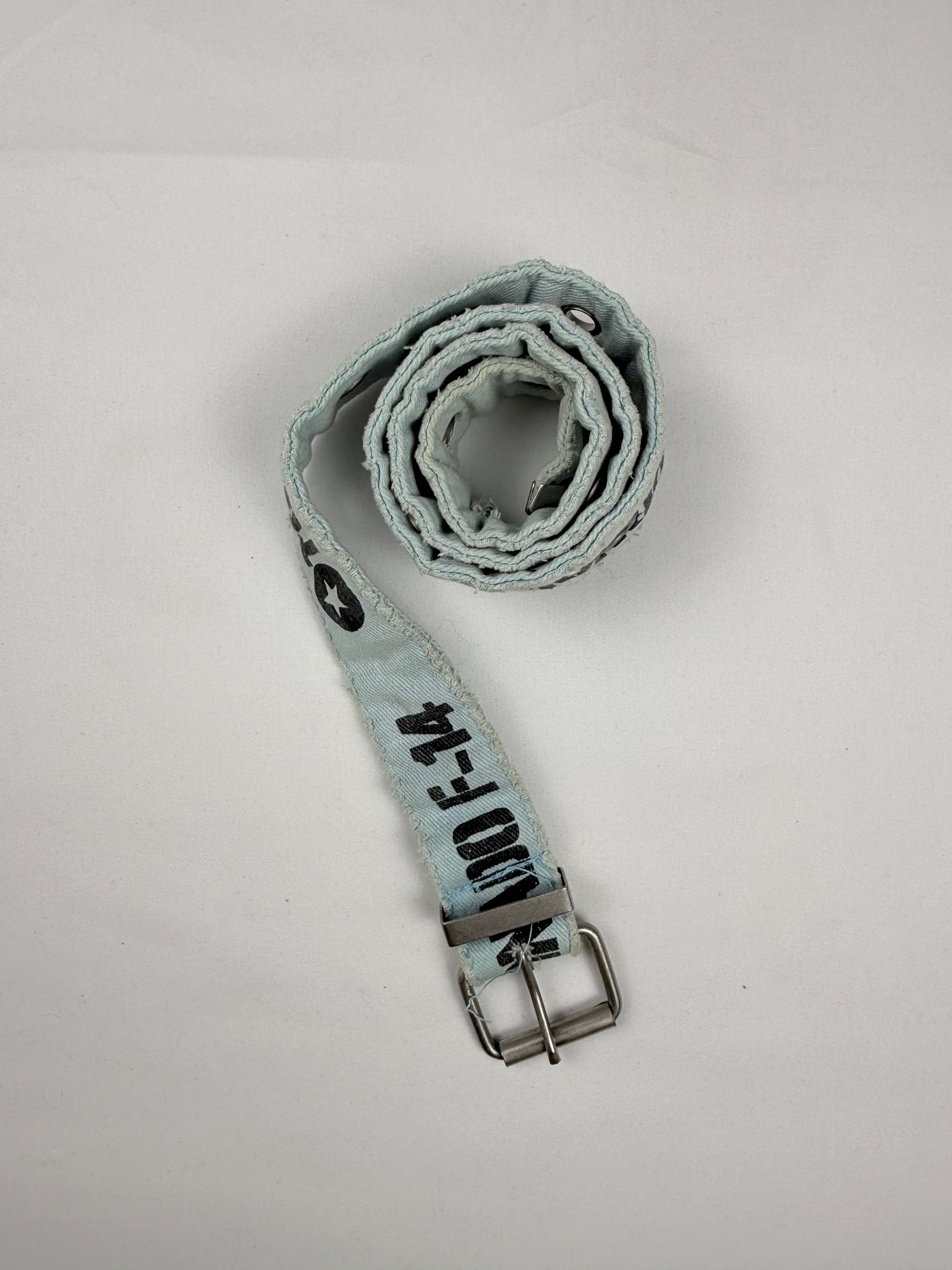 Baby blue graphic belt