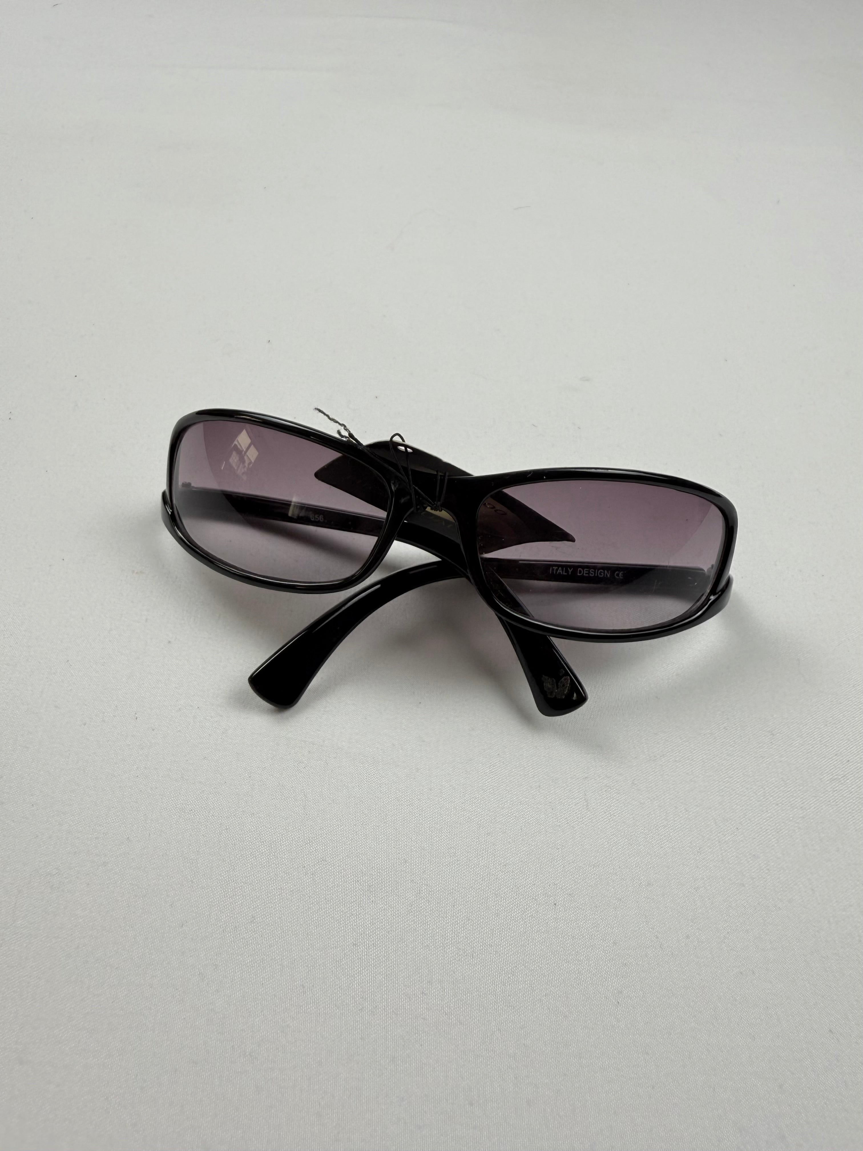 Lunettes de soleil à strass marron et doré