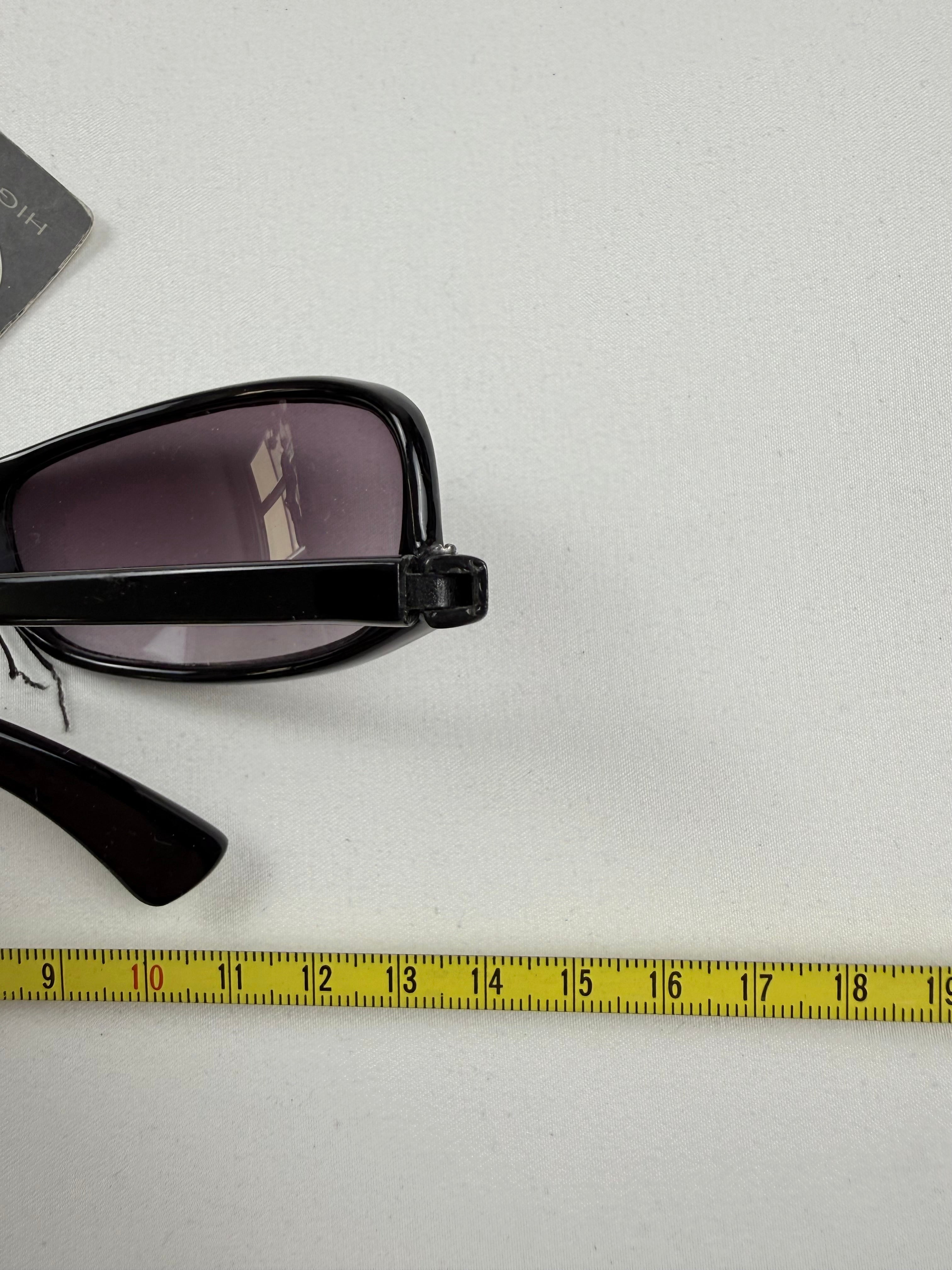 Lunettes de soleil à strass marron et doré