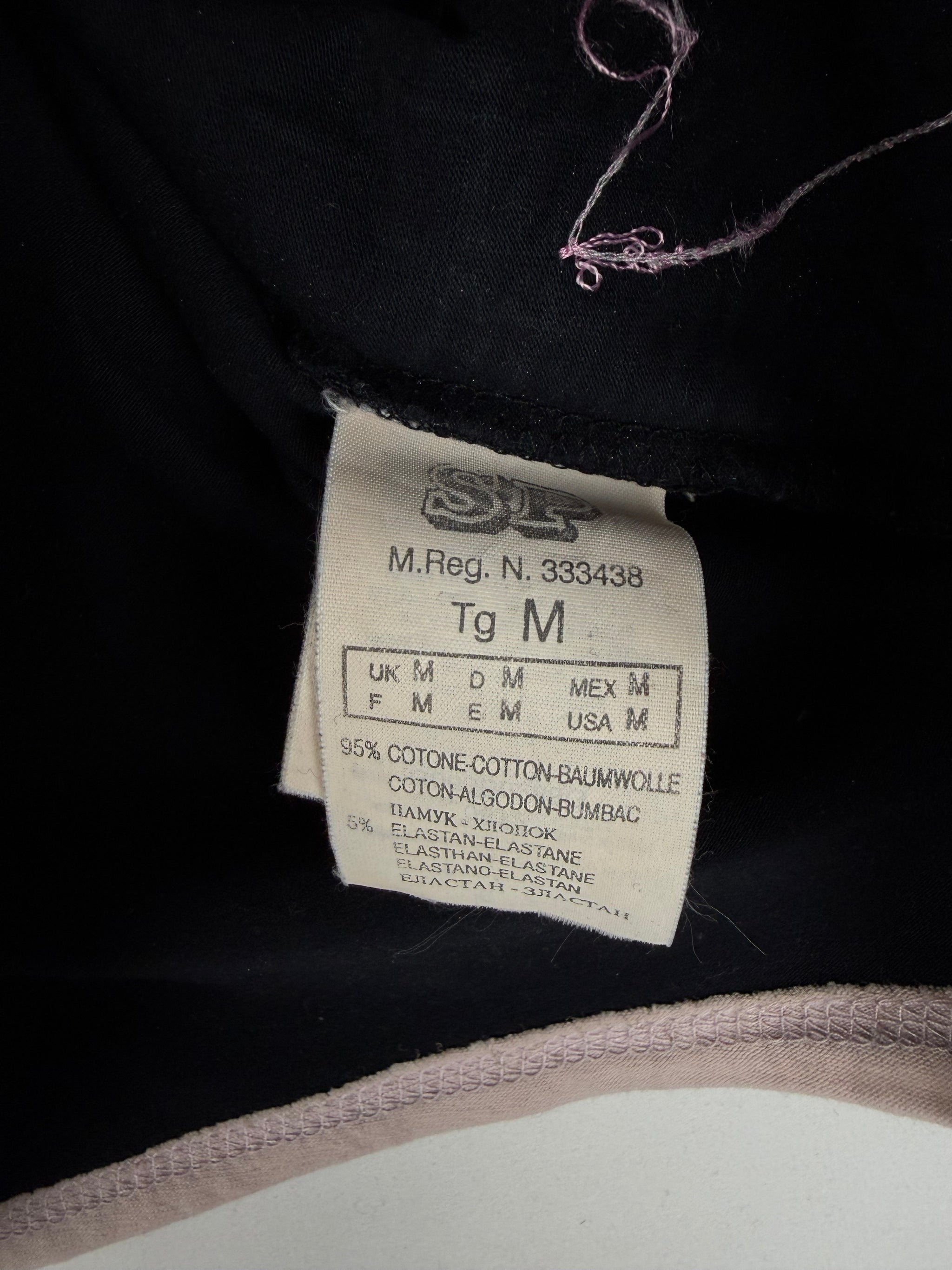 Black graphic cotton 3/4 sleeves top (M)