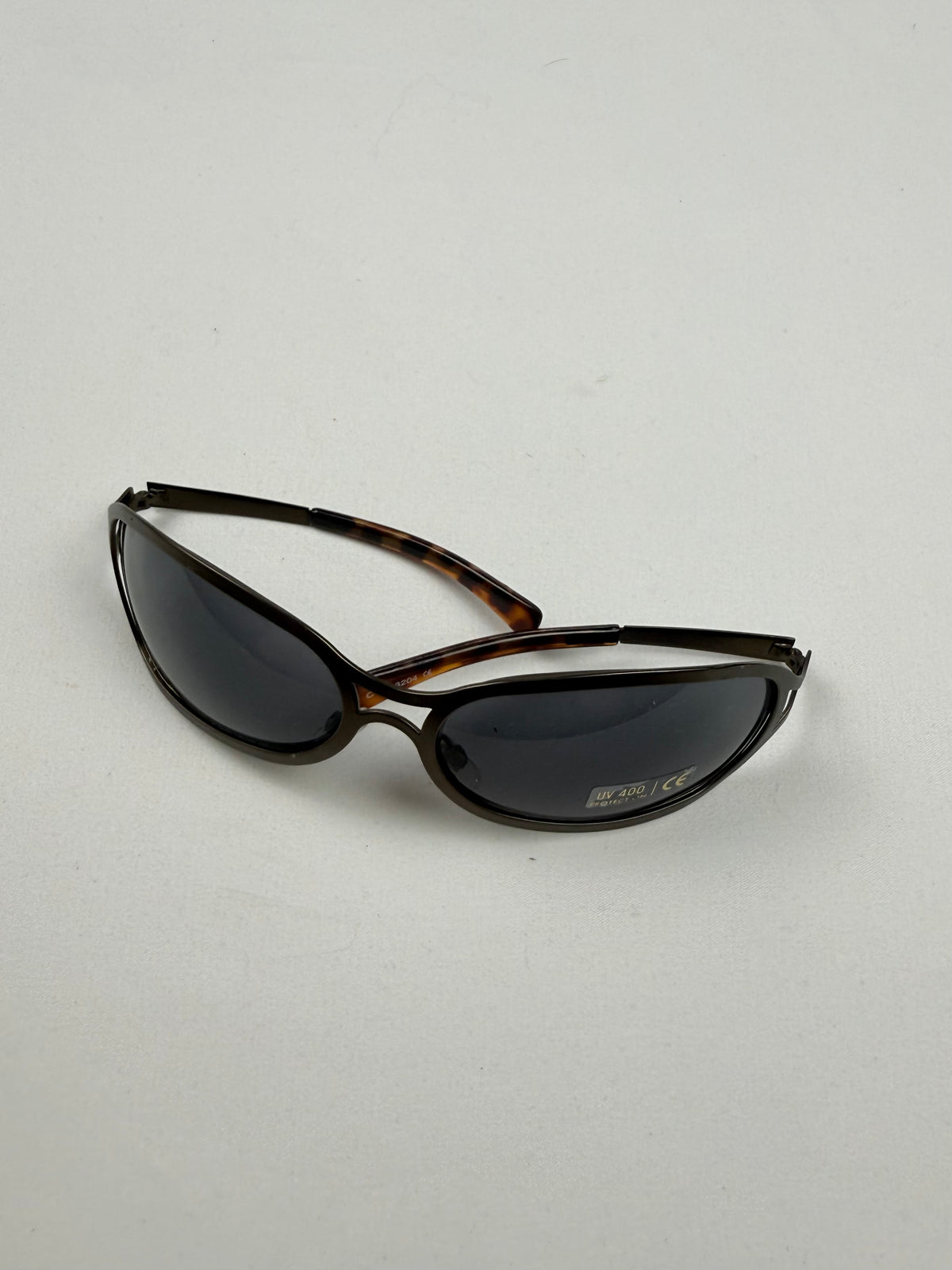 Lunettes de soleil à strass marron et doré
