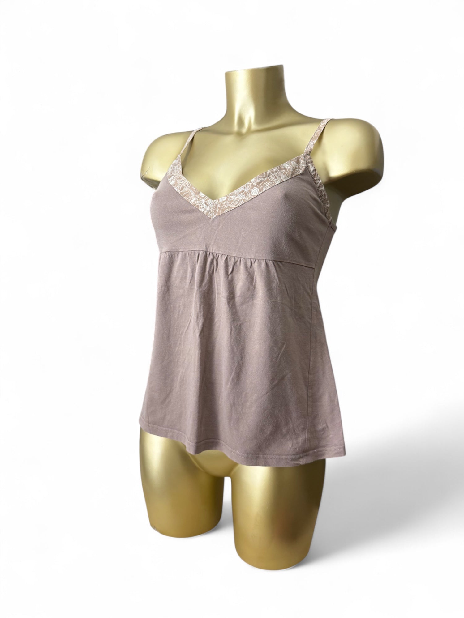 Khaki cotton cami top (M)