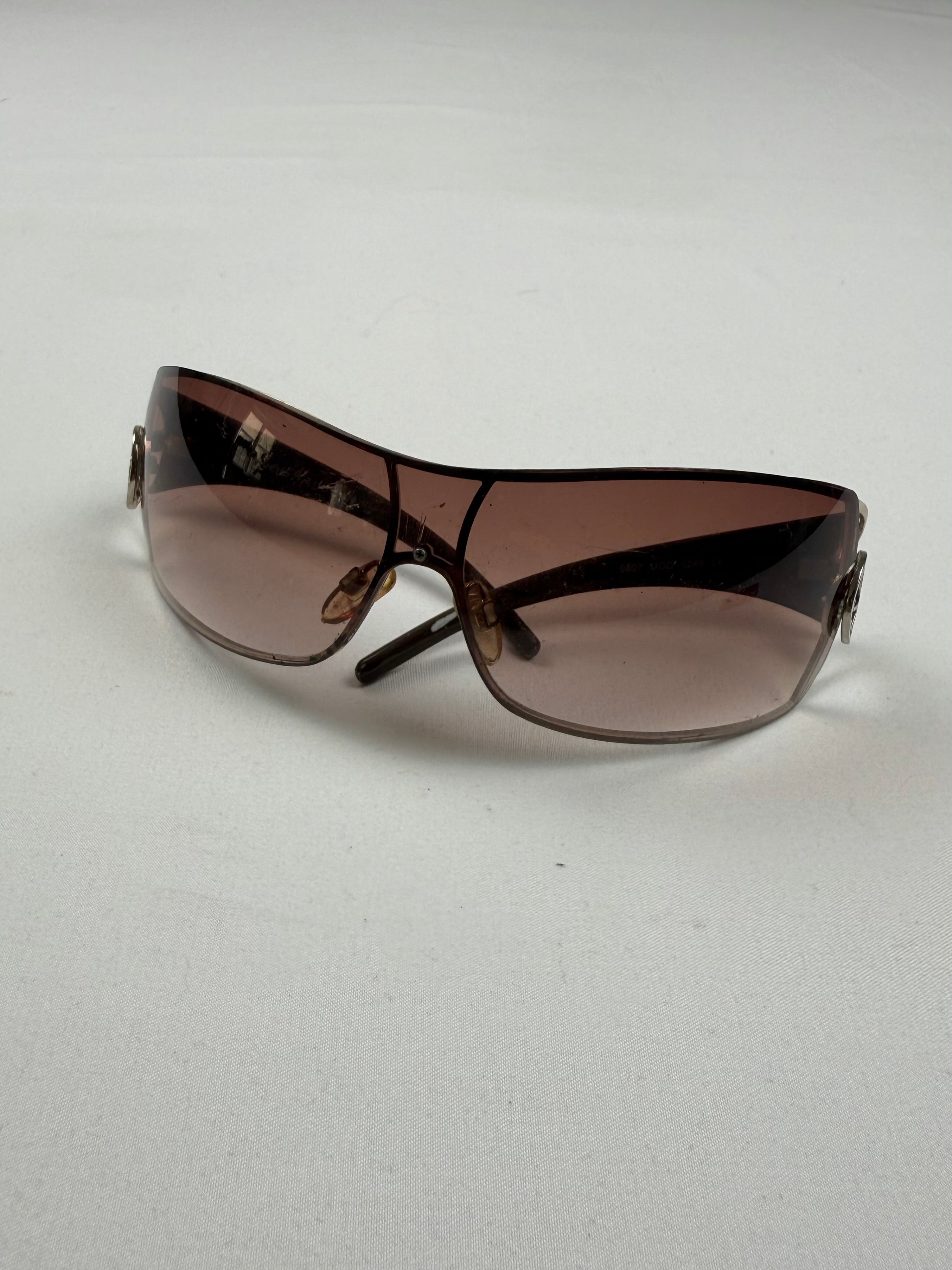 Brown & gold shield sunglasses