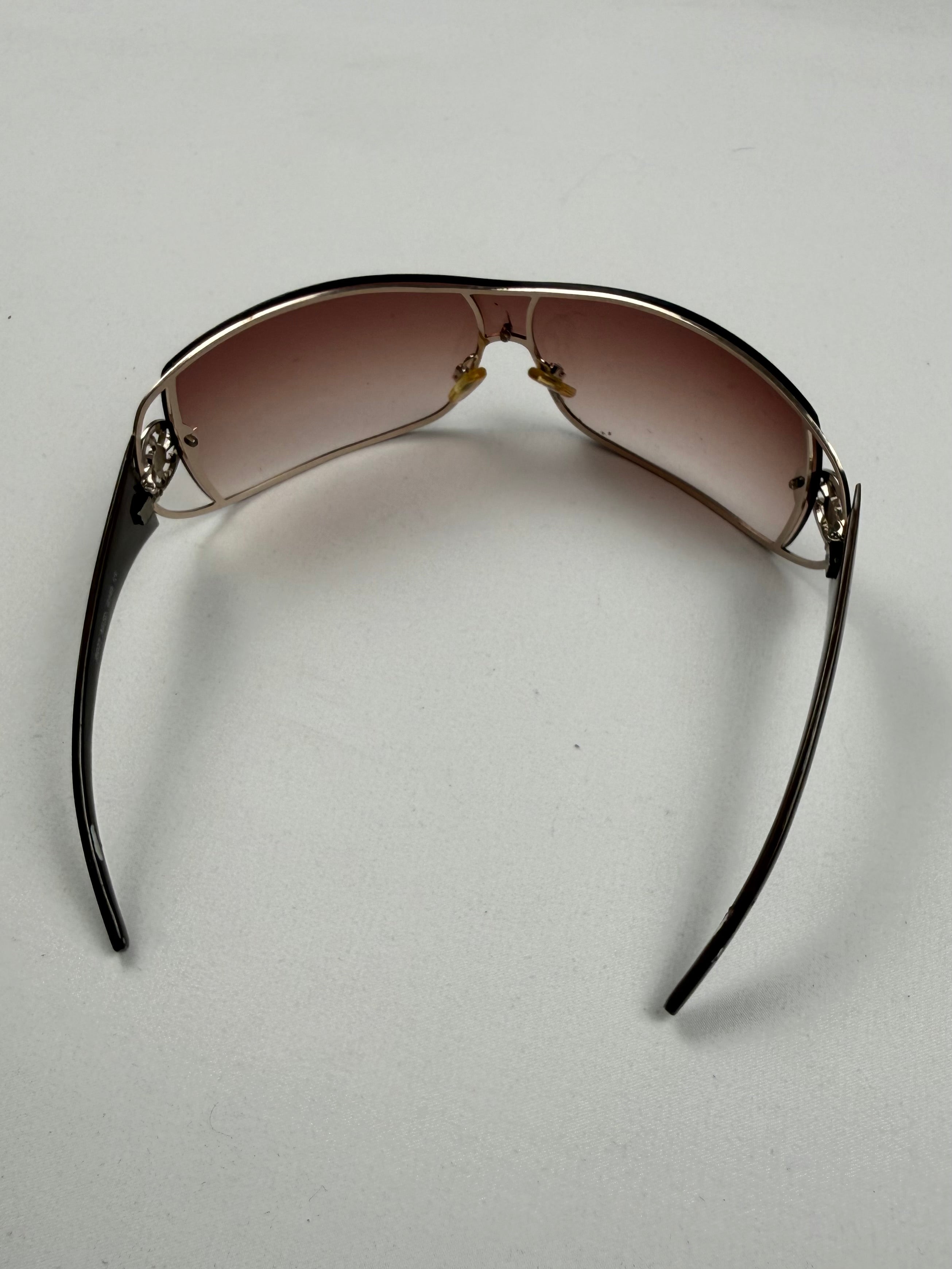 Brown & gold shield sunglasses