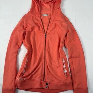 Orange zip up logo cotton hoodie (S/M)