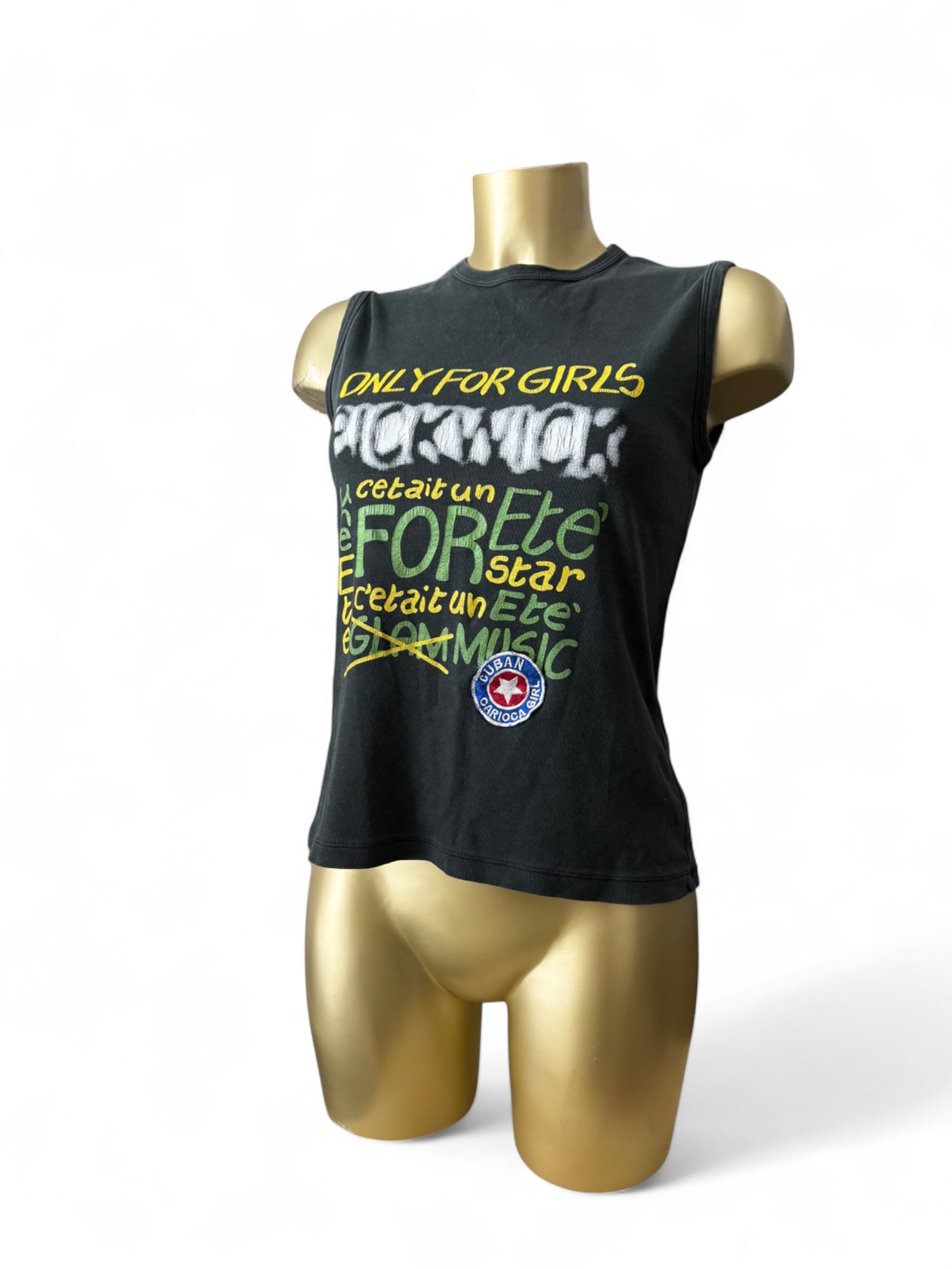 Black cotton tank top (L)