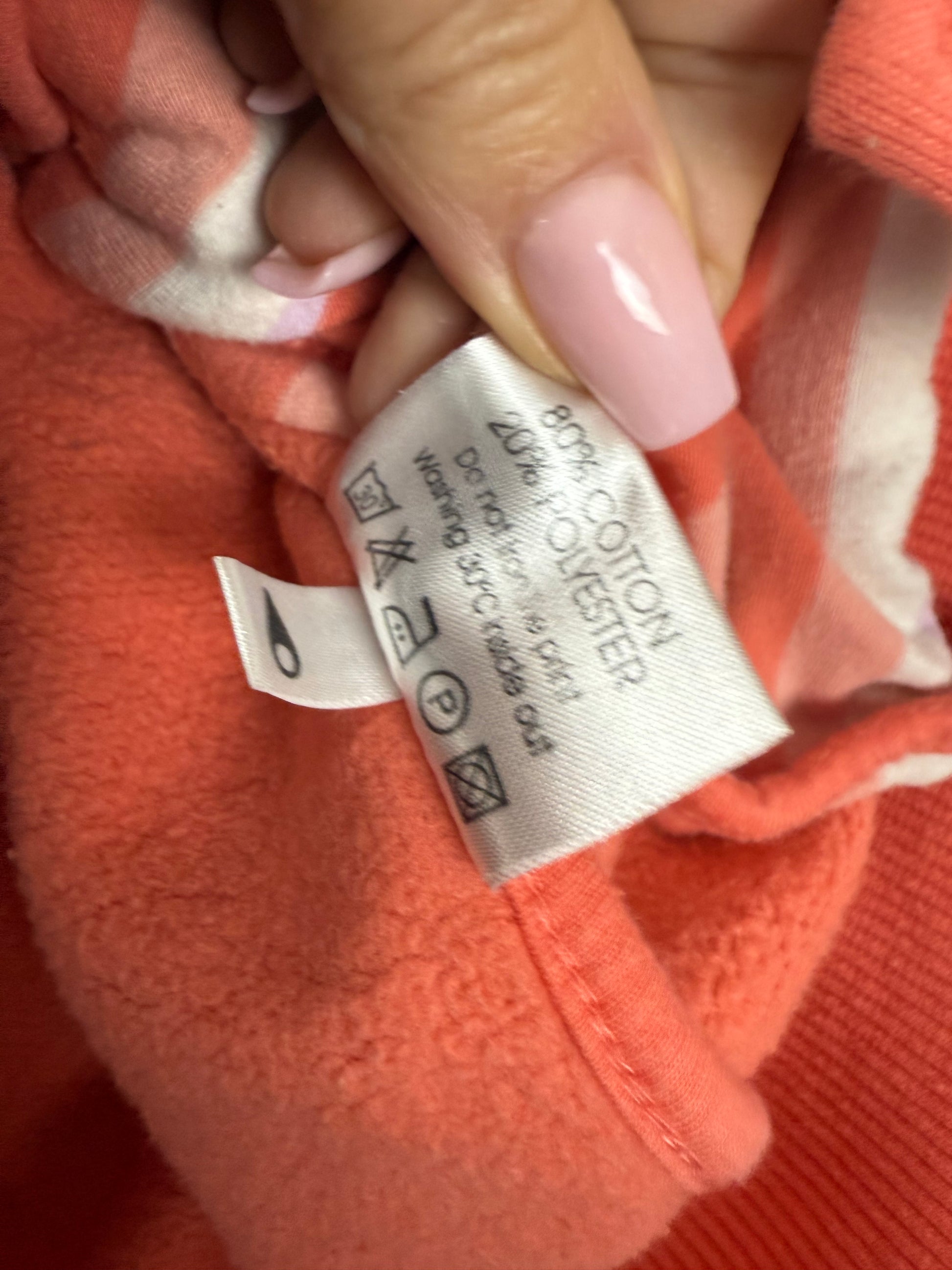 Orange zip up logo cotton hoodie (S/M)