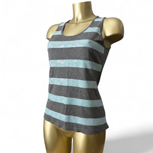 Grey striped sequins tank top (M/L)