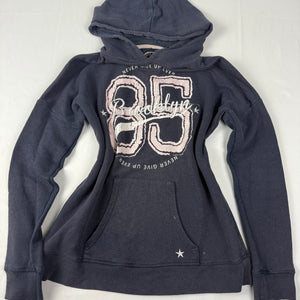 Navy logo cotton hoodie (M)
