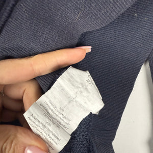 Navy logo cotton hoodie (M)