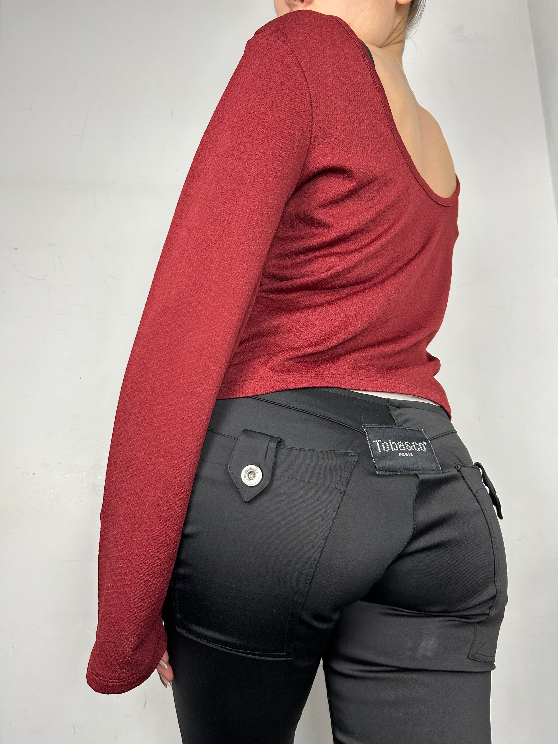 Rust flared long sleeves top (XL)