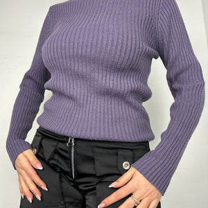Purple high neck jumper (M)