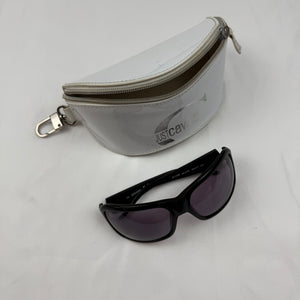 Black 2000s rhinestones logo sunglasses