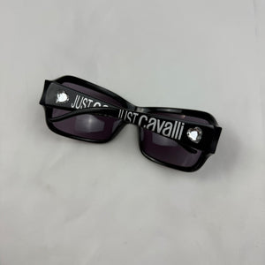 Black 2000s rhinestones logo sunglasses