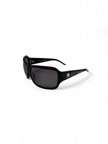 Black 2000s rhinestones logo sunglasses