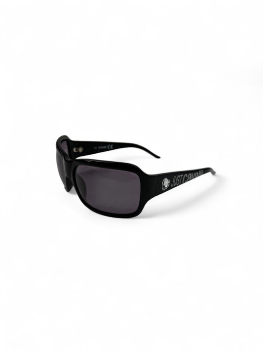Black 2000s rhinestones logo sunglasses