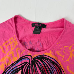 Pink graphic long sleeves top (XL)